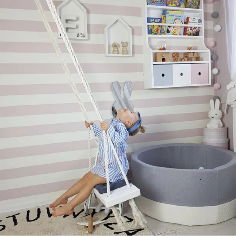 JOYLOVE INS Nordic ในร่มสไตล์ Swing Glider เด็กตกแต่งเพดานแขวน Swing เก้าอี้โยก