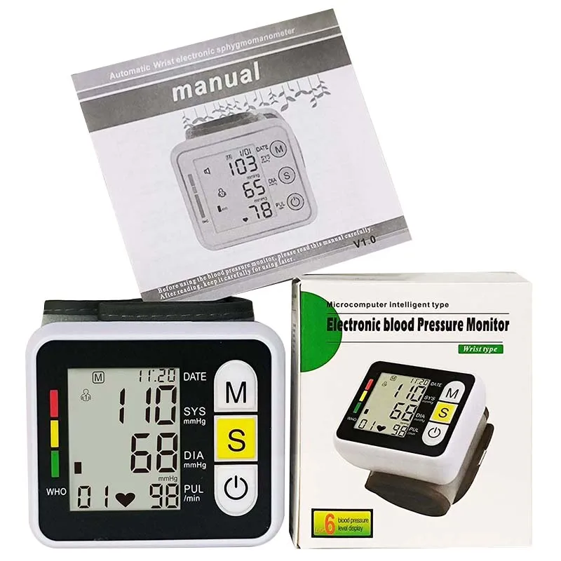Sphygmomanomètre PR écran LCD Portable soins de santé médical numérique poignet tensiomètre fréquence cardiaque pouls mètre mesure