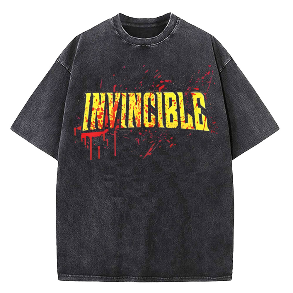 Camisetas lavadas Vintage de héroe invencible para hombre y mujer, ropa de algodón de alta calidad, camiseta de manga corta con cuello redondo, camisetas de verano