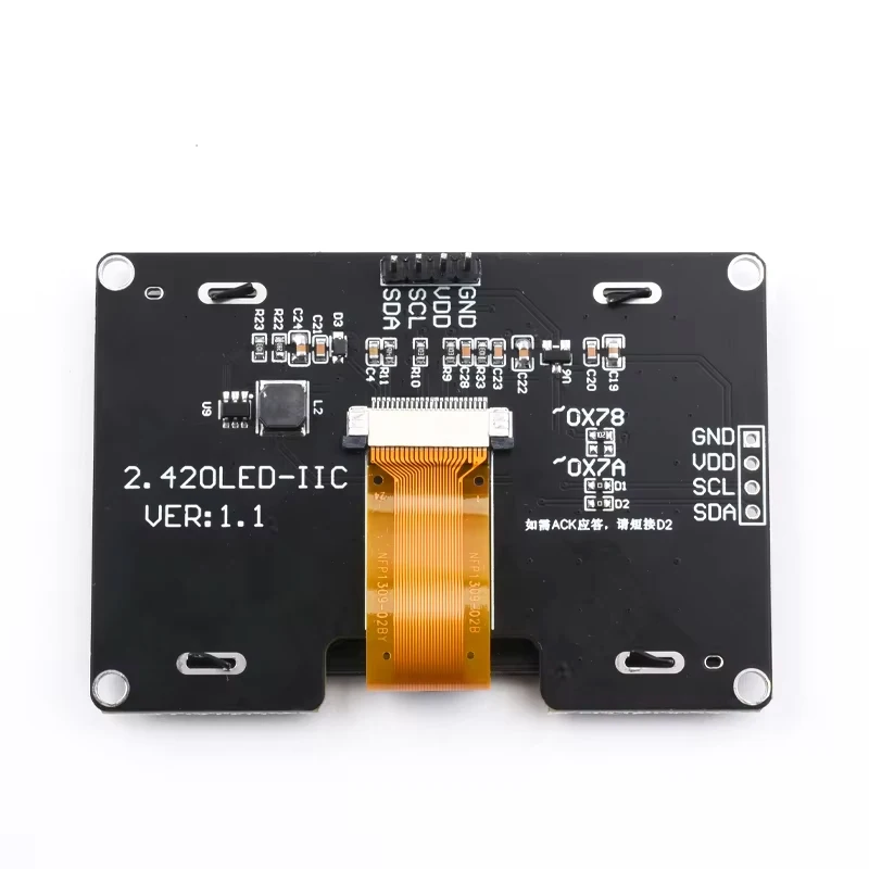 Módulo de pantalla OLED de 2,42 pulgadas y 2,42 pulgadas, módulo de pantalla LCD HD de 128x64 SSD1309, interfaz serie SPI/IIC I2C de 7 pines para Arduino UNO R3