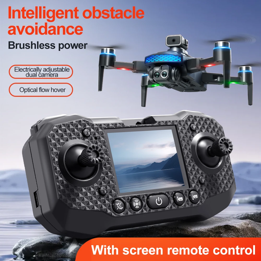 M6 mini drone 4k câmera hd profissional com tela grande 2.4g wifi fpv dron fluxo óptico sem escova pairar dobrável quadcopter