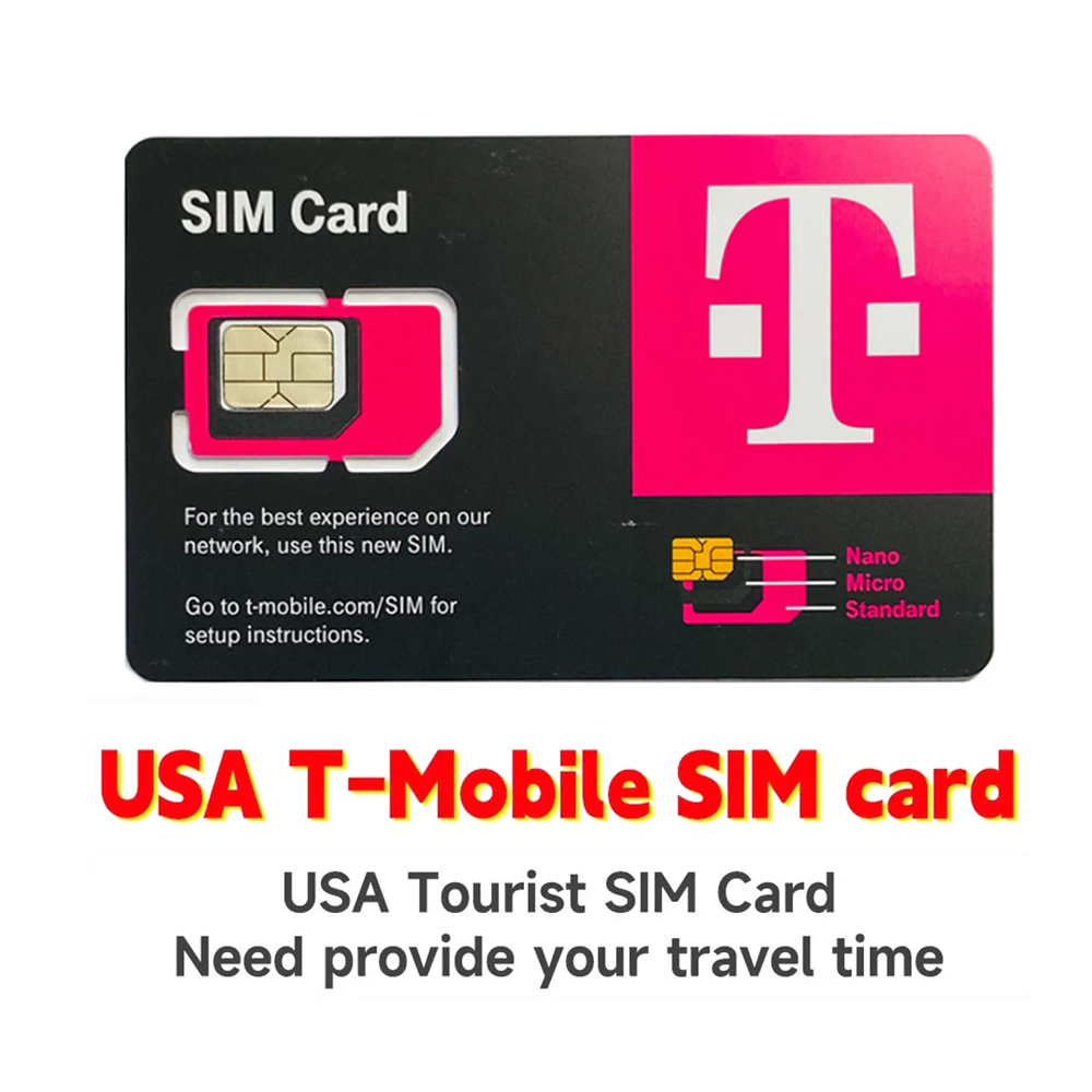 T-mobile США Prepaid Travel SIM-карта Необмеченный вызов Необмеженное количество данных (Канада, Meksyk 5 ГБ) Неограниченное количество Интернет США Канада Мексика Дані