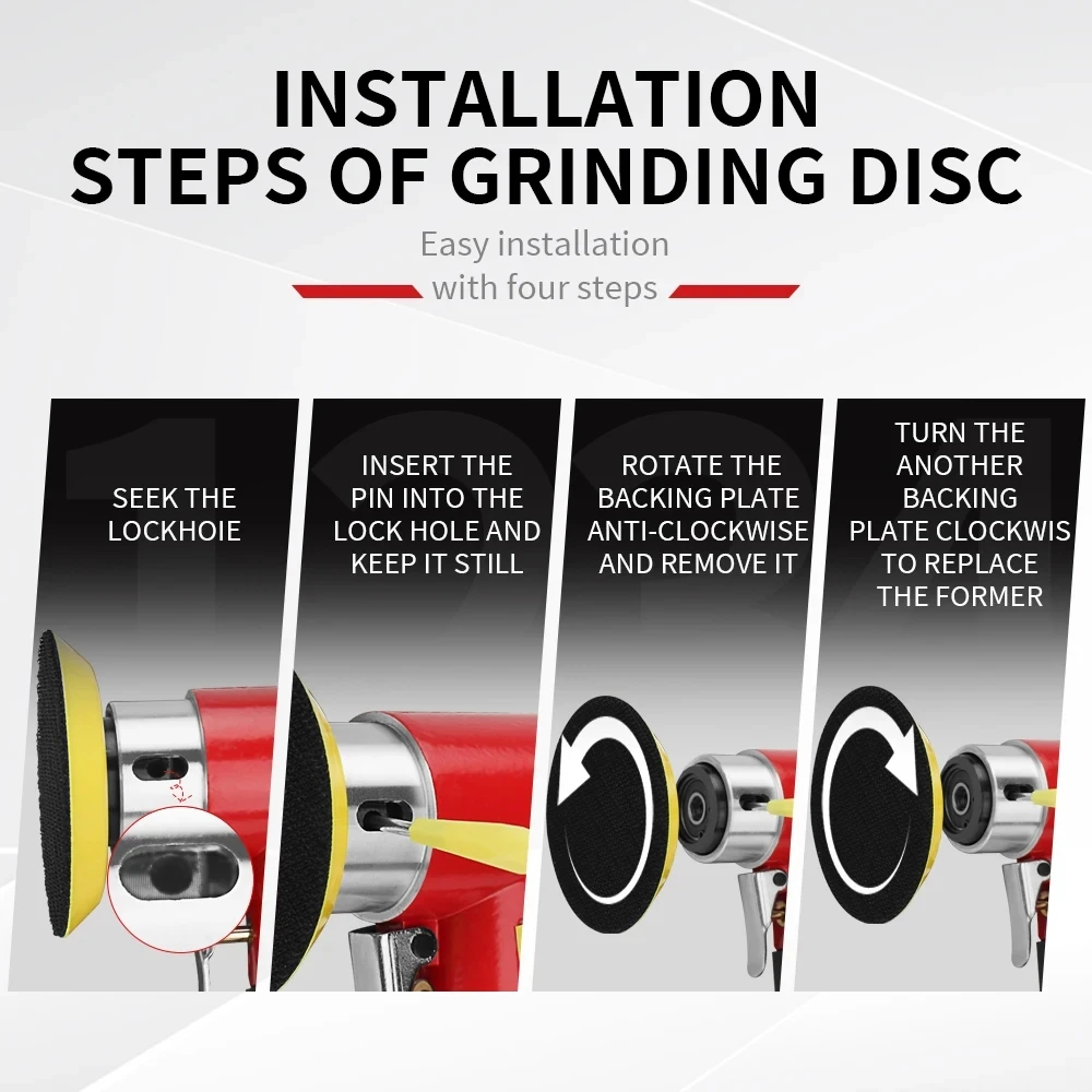 Random Orbit Air Sander Mini-pneumatische Schleifmaschine zum Polieren von Autos, luftbetriebener Hochgeschwindigkeits-Schleifpolierer