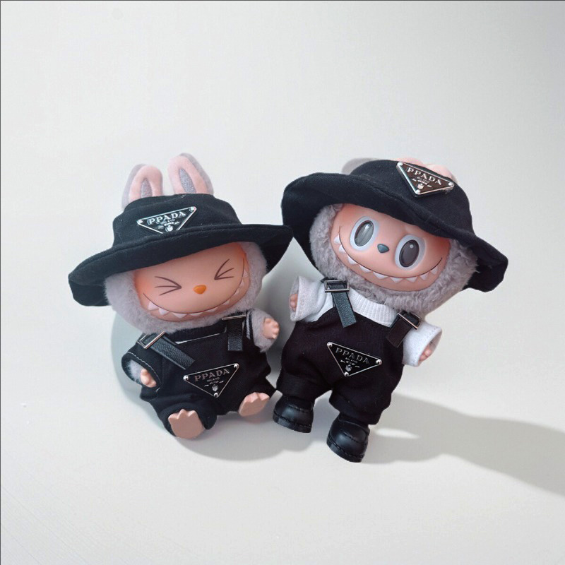 Первые и второе поколение Labubu, только продается 17 см, аксессуары для праздничной одежды с перевернутым треугольником, модная спецодежда