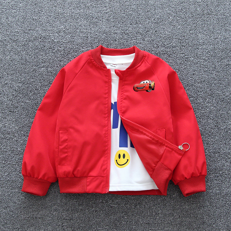 男の赤ちゃん車ライトニングマックィーンジャケット 2024 秋キッズガールズジッパー長袖漫画スポーツコート子供カジュアルアウター