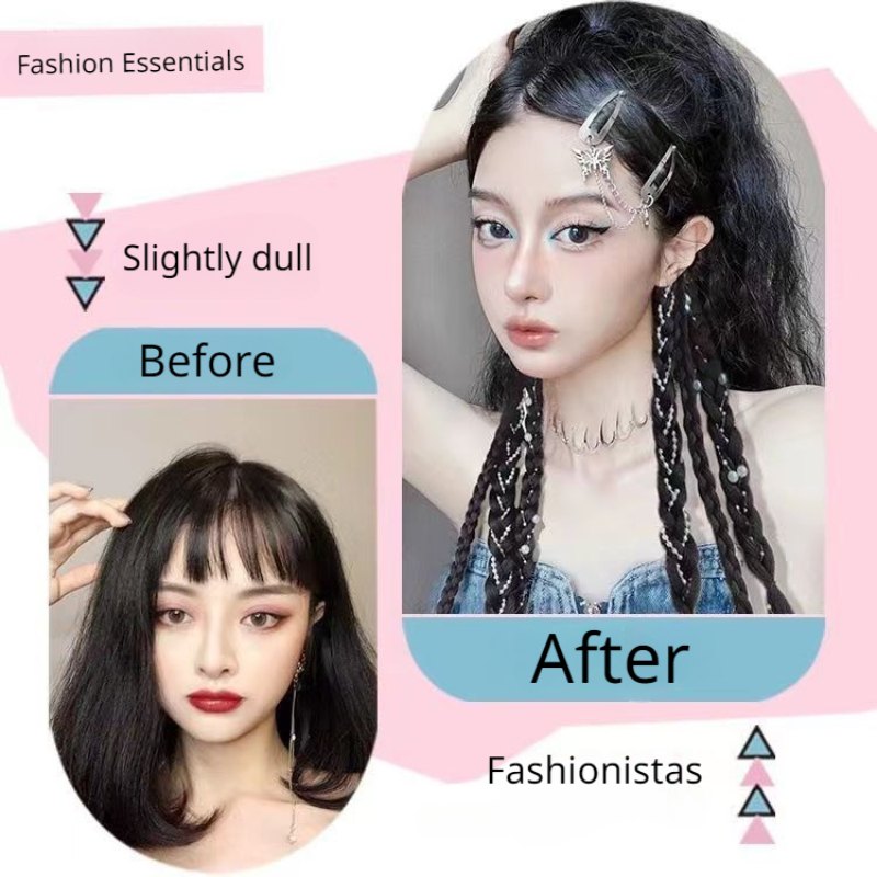 Peluca trenzada hecha a mano con forma de espina de pescado para mujer, coleta alta, accesorios para el cabello, uso diario