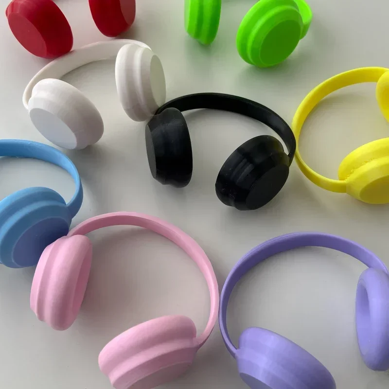 Accesorios Labubu: 17 cm Labubu Accesorios para auriculares de moda Auriculares para muñecas de algodón de 10 cm Auriculares para muñecas de color macarrón