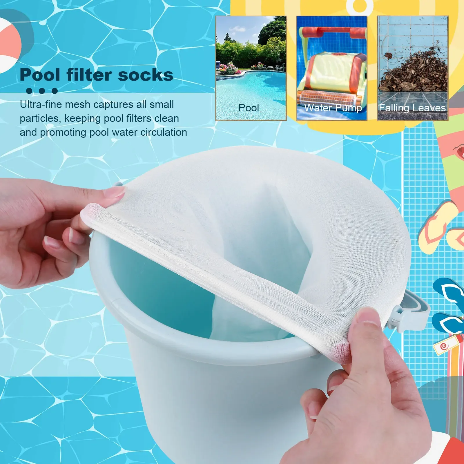 5-50 Stuks Filter Opslag Zwembad Skimmer Sokken Nylon Zwembad Filter Sokken Voor Mand Skimmer Buitenzwembad Reinigingsfilters Net