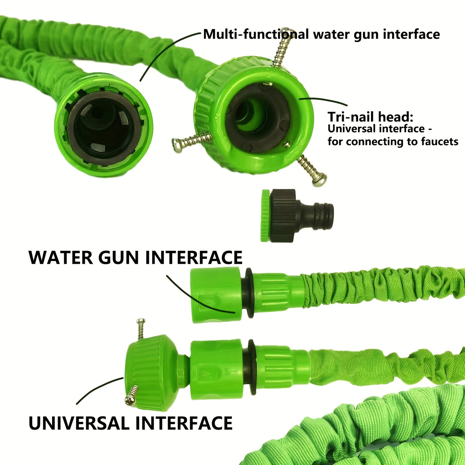 1 piece of30 ft magic hose, extendable hose, high-pressure irrigation, multifunctional car wash hose, retractable garden hose