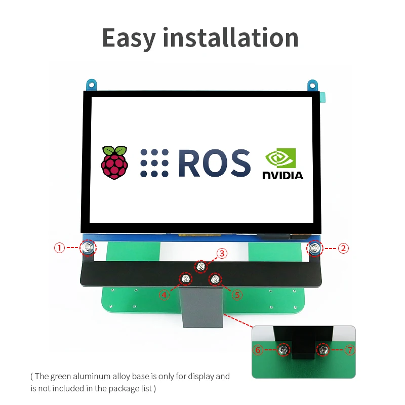 ROS Robot 7-Inch Màn Hình Hợp Kim Nhôm Chân Đế Cho Hỗ Trợ Ổn Định Và Chống Giọt Dành Cho Xe Ô Tô Cảm Ứng Màn Hình LCD màn Hình Raspberry Pi/Jetson