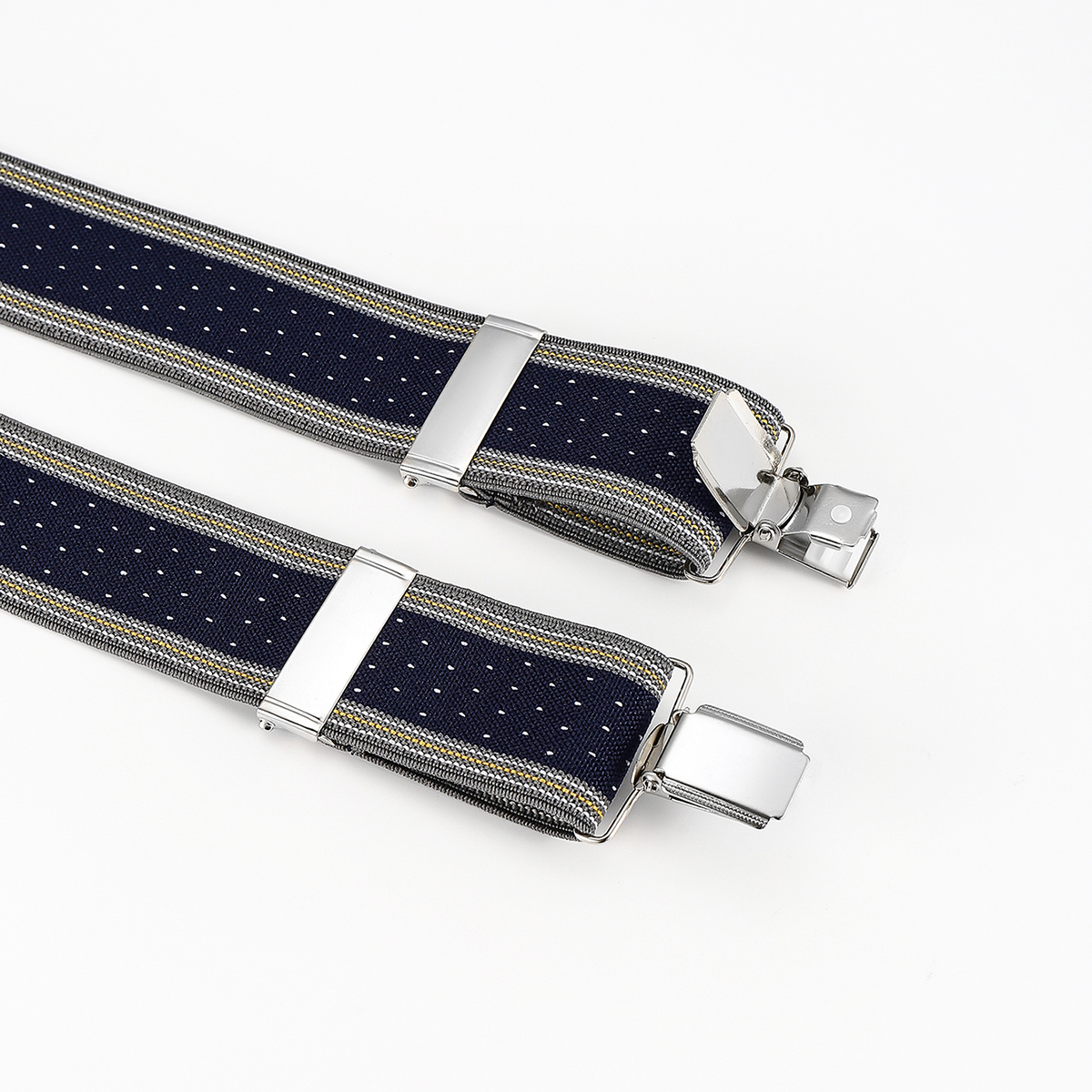 Pantalones de hombre con cuatro clips y tirantes elásticos británicos con flores y puntos