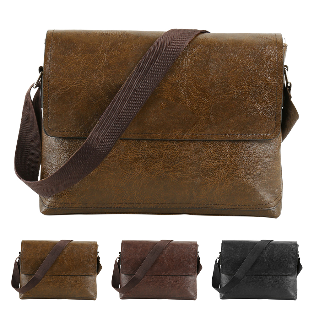 Travel Bags PU Leather Handbag Adjustable Travel Shoulder Bag Cross Body Bag Mens Carry Bag Tote Bag Large Capacity Handbag