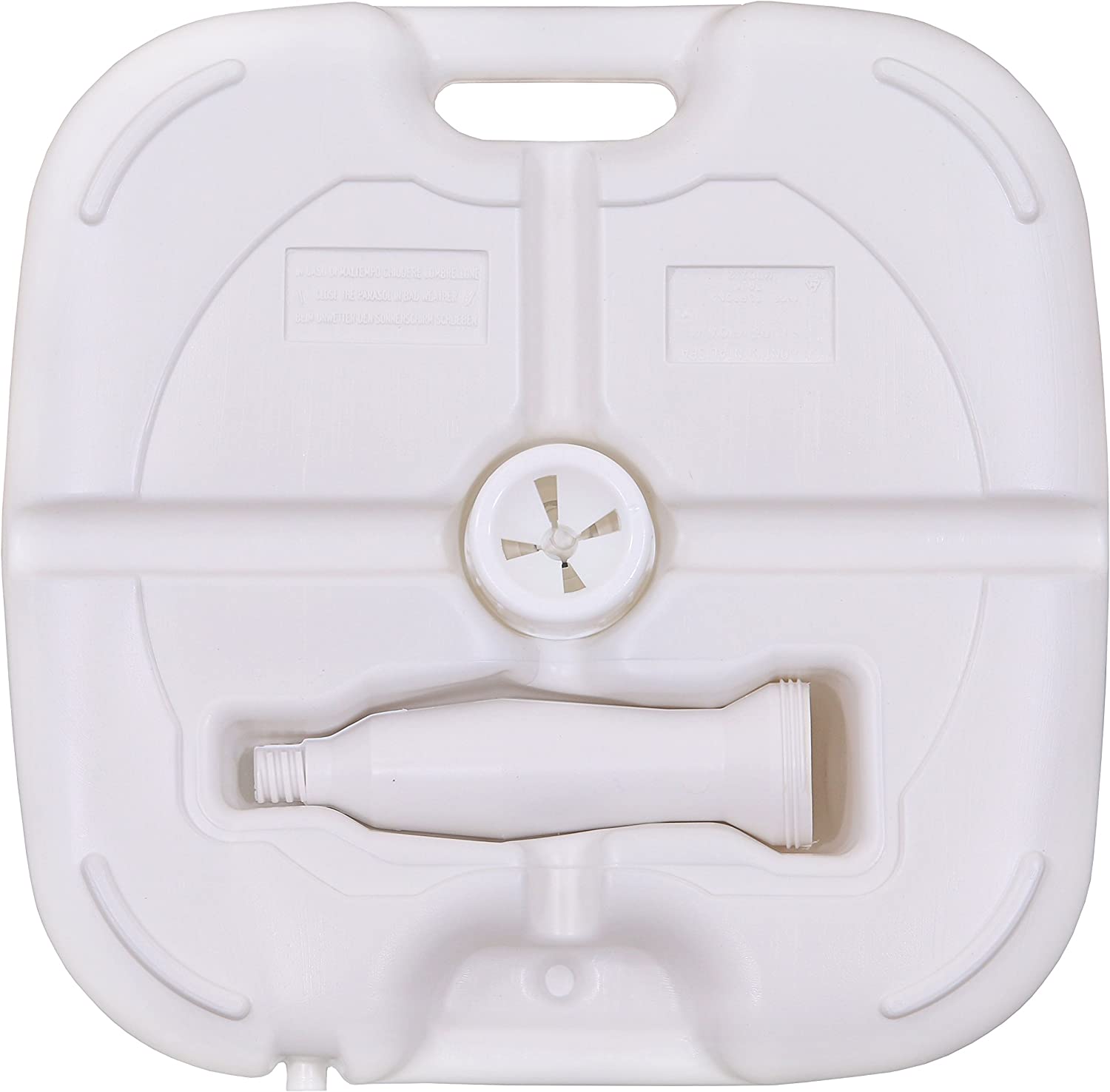 GREATOOL Base de Sombrilla Verano Rellenable Agua ligera Abs Blanca 44x44x15cm, Blanco, Aprox. 20L