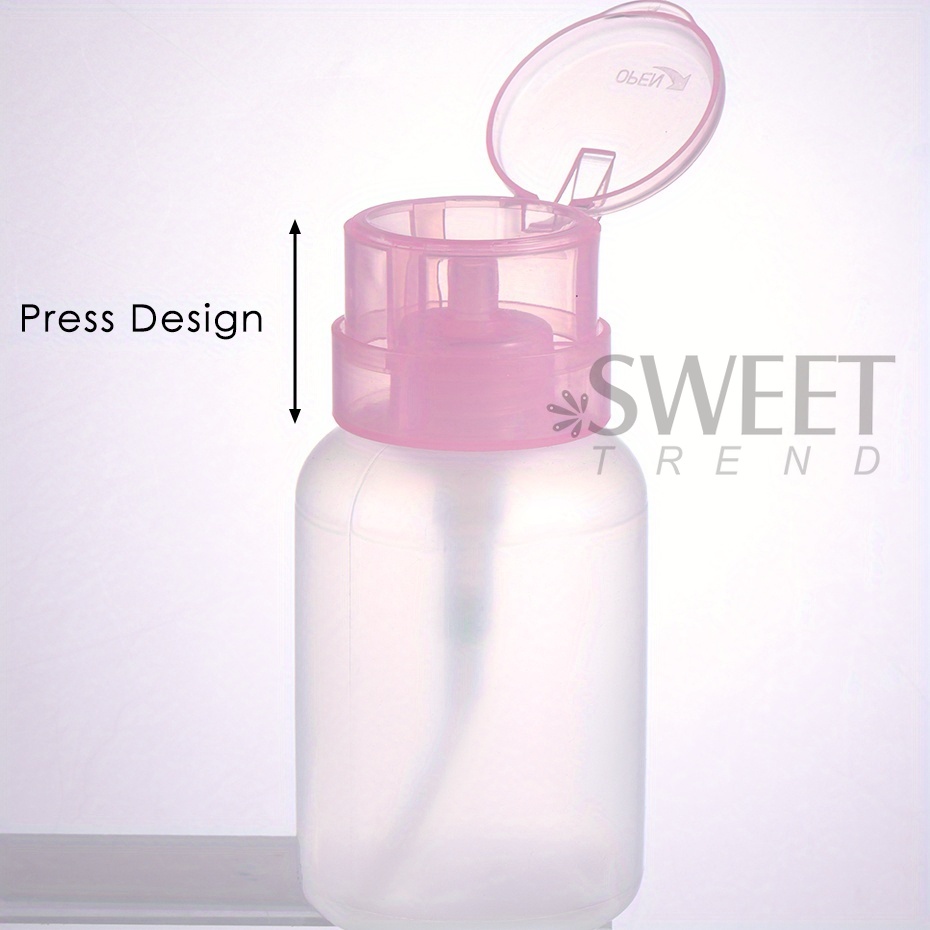 Dispensador de bomba de prensa vacía de 100/200ml, plástico bloqueable a prueba de fugas, removedor de esmalte de uñas, botella prensada, herramientas de maquillaje, almacenamiento de líquidos