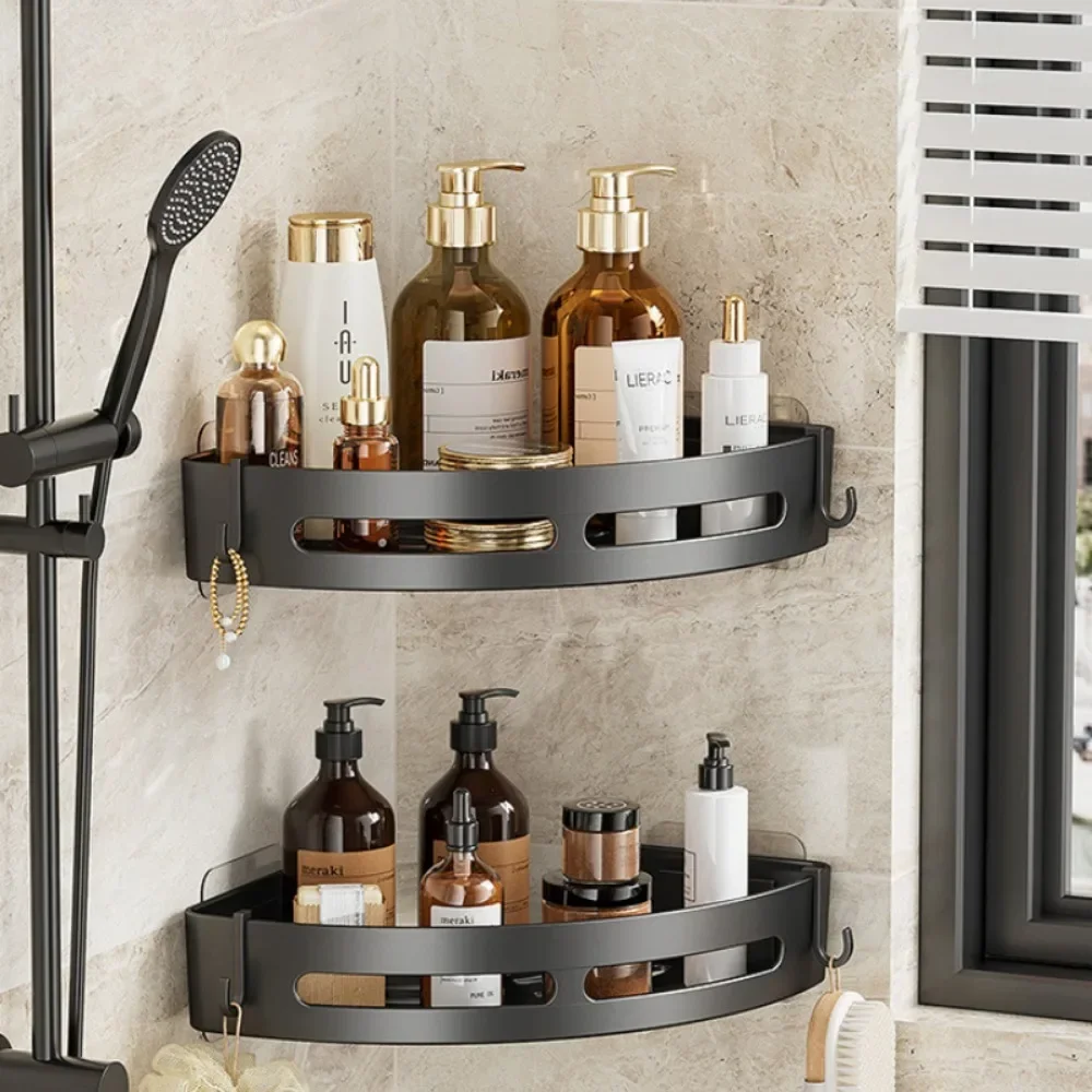 HOT 2025 New Bathroom Shelf Makeup Storage Organizer Shampoo Rack Shower Shelf Bathroom Accessories No Drill Wall Shelf