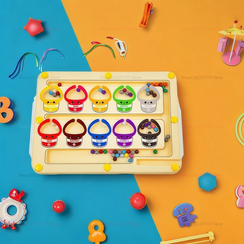 Montessori Magnetic Rolling Maze For Kids Hand Eye Coordination  Thinking Puzzle Toys For Kindergarten Learning and Development