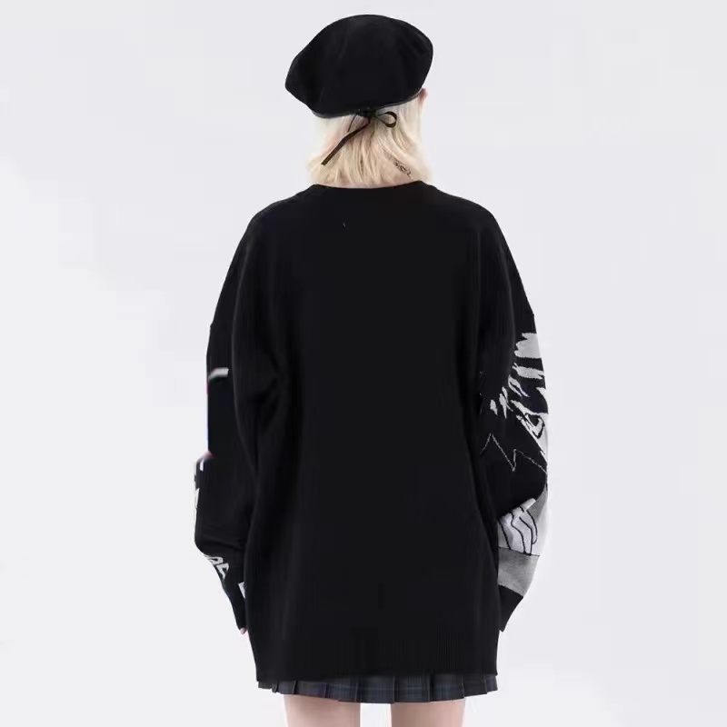 Y2K Frauen Hip Hop Streetwear Harajuku Pullover Vintage Japanischen Stil Anime Mädchen Gestrickte Weiche Pullover Pullover Weibliche Kleidung