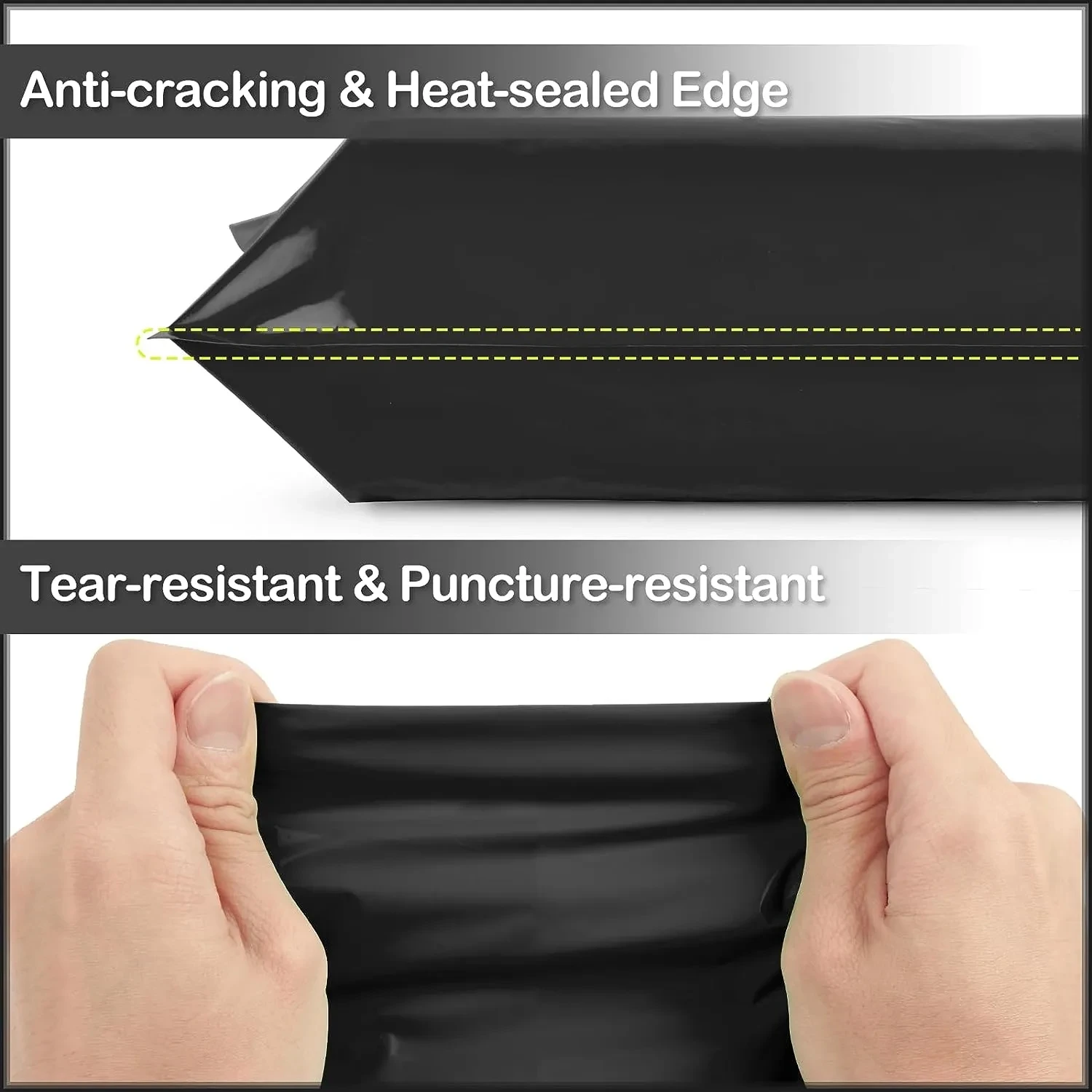 50 個ブラック配送袋包装用宅配袋自己粘着シール郵送袋中小企業用品封筒保存袋