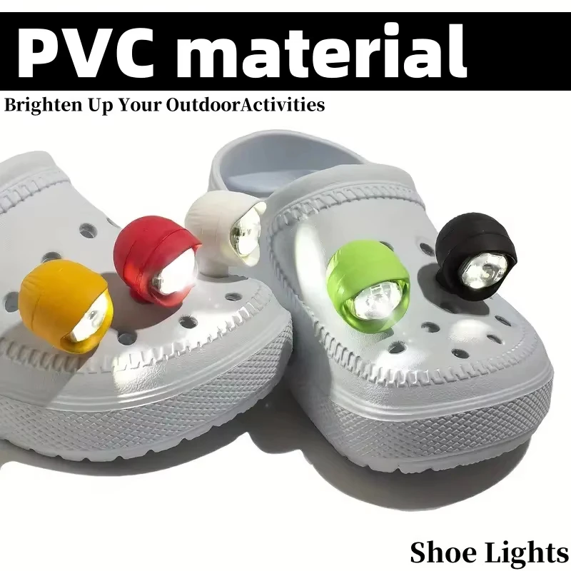 2 luci per scarpe, accessori per ciondoli per scarpe impermeabili per scarpe Crocs, 3 modalità di luce per passeggiate per cani da campeggio, per regalo per bambini adulti