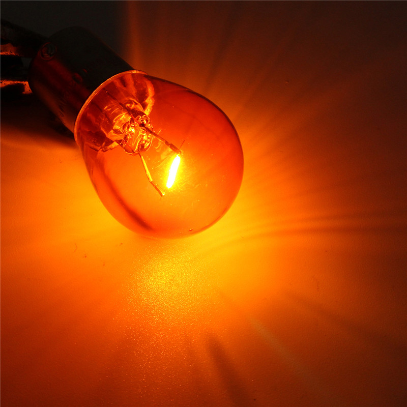 10 Chiếc/2 Chiếc Xe Đèn Báo Phanh Ngược Đèn Đỗ Xe Sáng Bóng Đèn LED 12V 1156 BAU15S PY21W hổ Phách Vàng Halogen Đèn DC