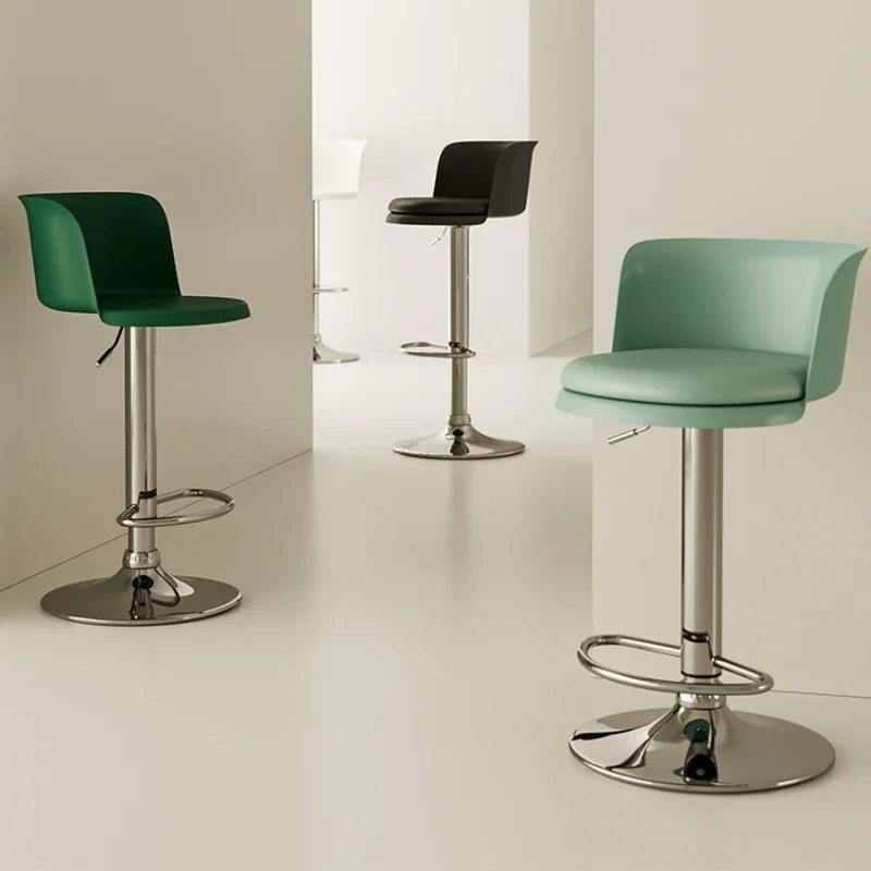 Asiento de Bar de lujo Premium, silla de Bar con respaldo Simple, silla de escritorio frontal giratoria ajustable, asiento de comedor nórdico para el hogar