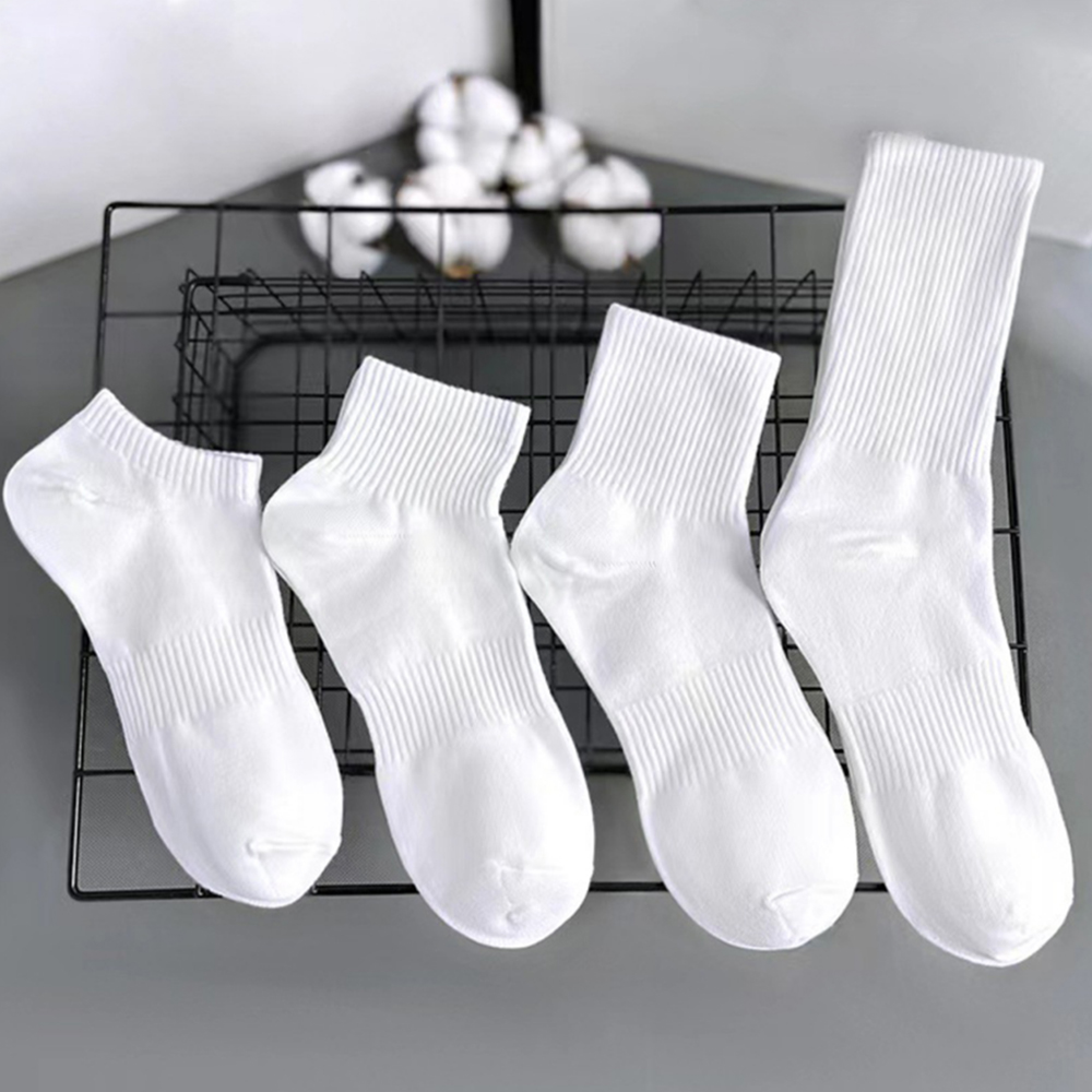 4/6 Paar einfarbige Socken, Schwarz, Weiß, mehrere Stile, weich, atmungsaktiv, Sport, Knöchel, Herren, Damen, Sommer, Herbst, Business-Socken