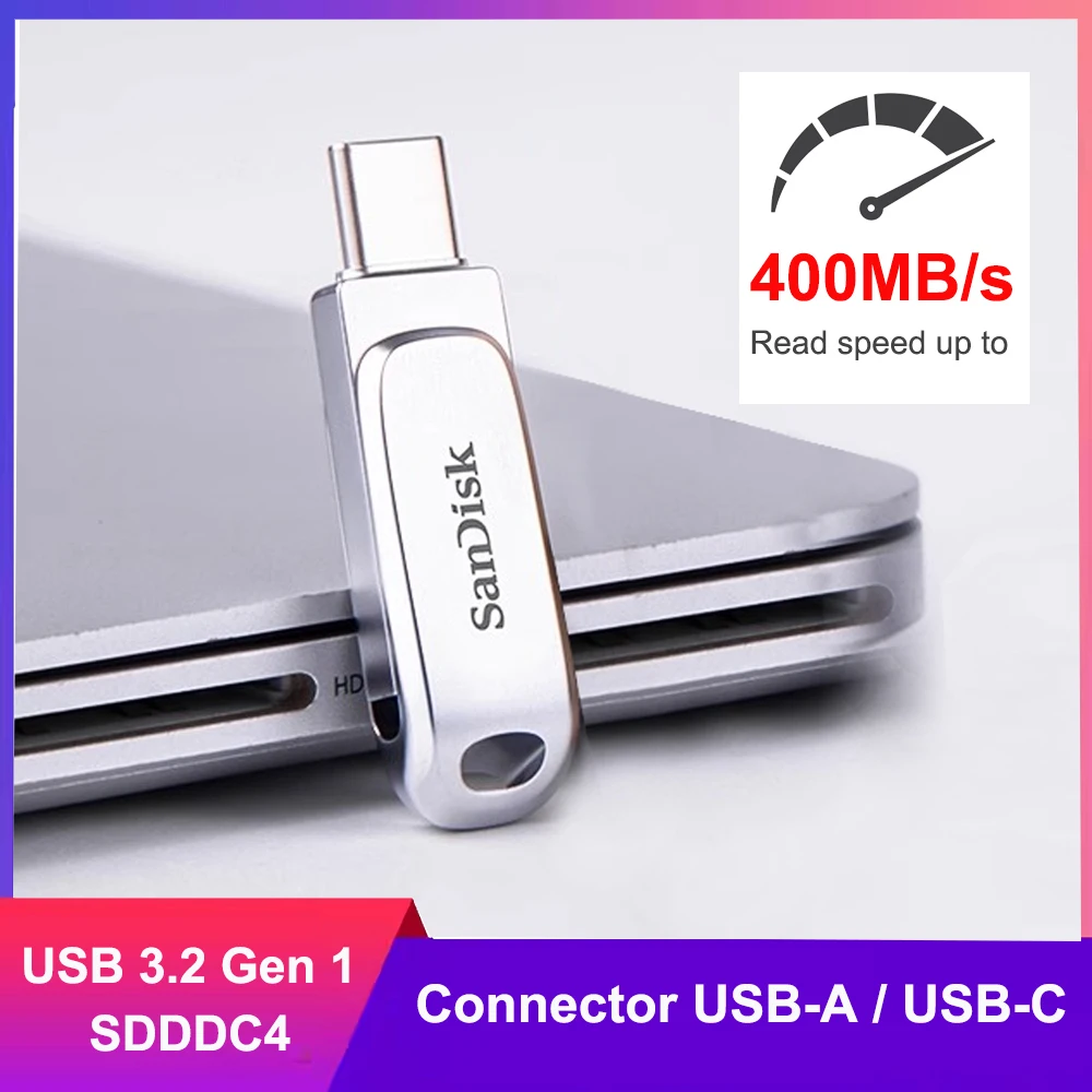 SanDisk Ultra Dual Drive Luxe USB Tipo C Flash Drive 512GB 256GB 128GB 64GB Metal USB 3.2 Gen 1 USB Tipo A OTG Flash Drive