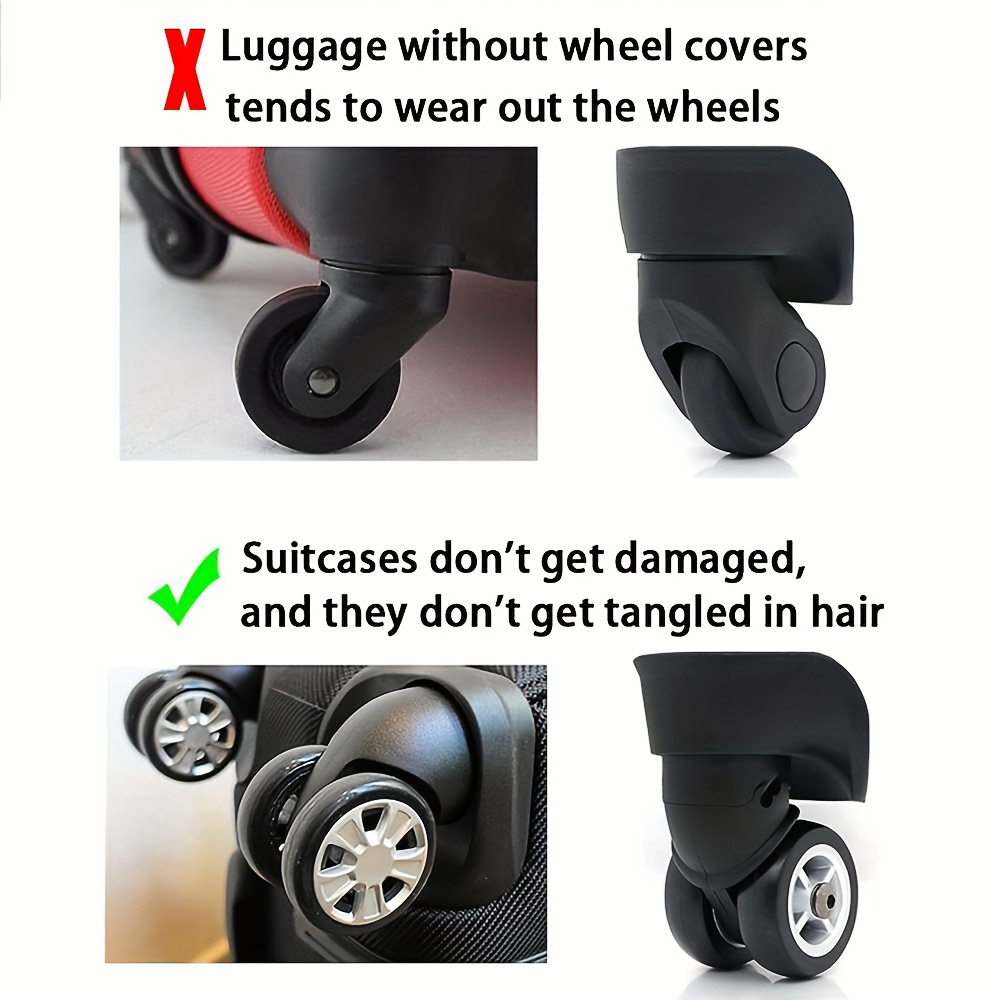 TravelLuggage Caster Schuhe Silikon Koffer Räder Schutz Abdeckung mit Silent Sound Reduzieren Lärm Trolley Box Casters Cover.zmt