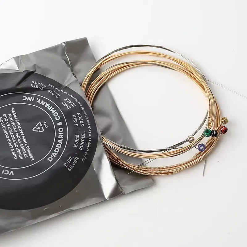 EXP26 11-52 cuerdas de guitarra acústica de bronce fosforado recubiertas ligeras 4x vida útil más larga con acero NY para fuerza y estabilidad de tono