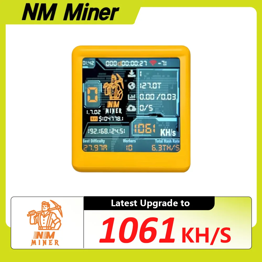 NMminer nerdminerV2 1060KH/S NM-TV - ESP32 BTC SOLO Lottery Miner e presente inteligente SmallTV Desktop Clock