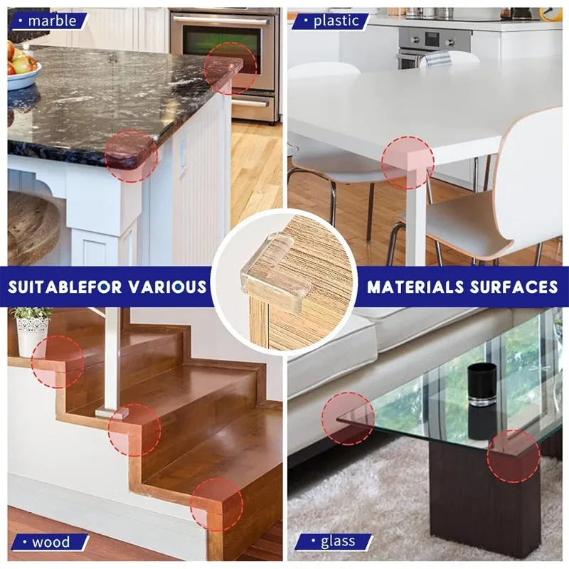 Guarda Anti-Colisão Transparente para Crianças, Capa de Proteção de Canto de Mesa, Almofada Anti-Colisão PVC Protetor de Segurança para Crianças, 1PC, 16 PCs