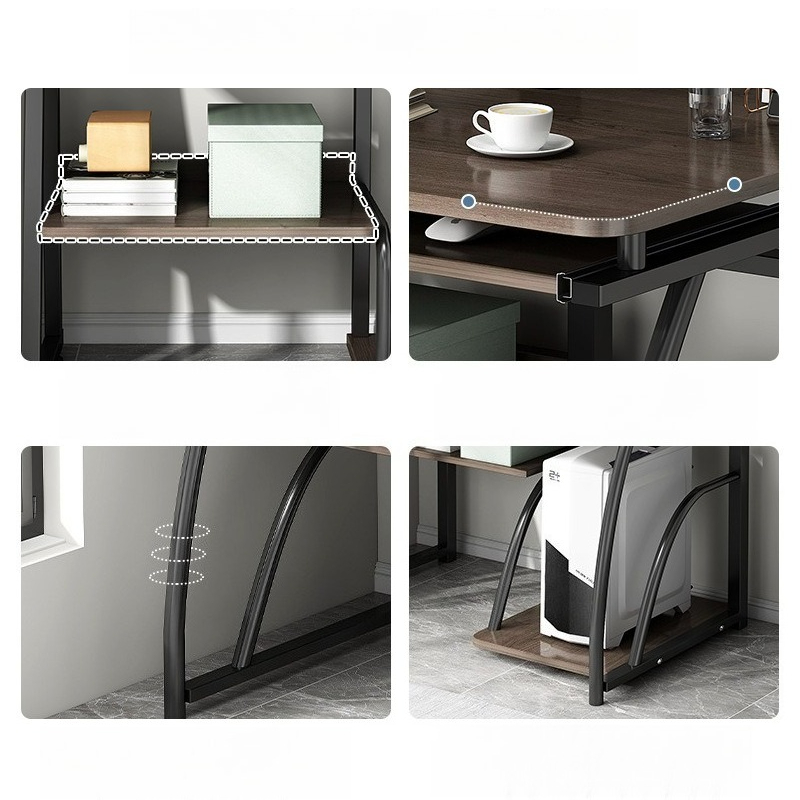 Metal Computer Desks for Gaming Room Game Desk with Host Position Simple Solid Materials Multifunctional Reading Desk for Room