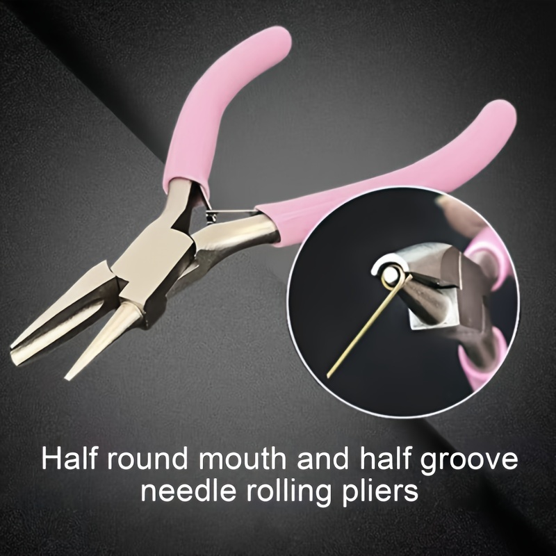 Alicates cóncavos redondos profesionales de 5 pulgadas, utilizados para la fabricación de joyas, mini herramientas de bucle de alambre de precisión, herramientas manuales ideales de bricolaje