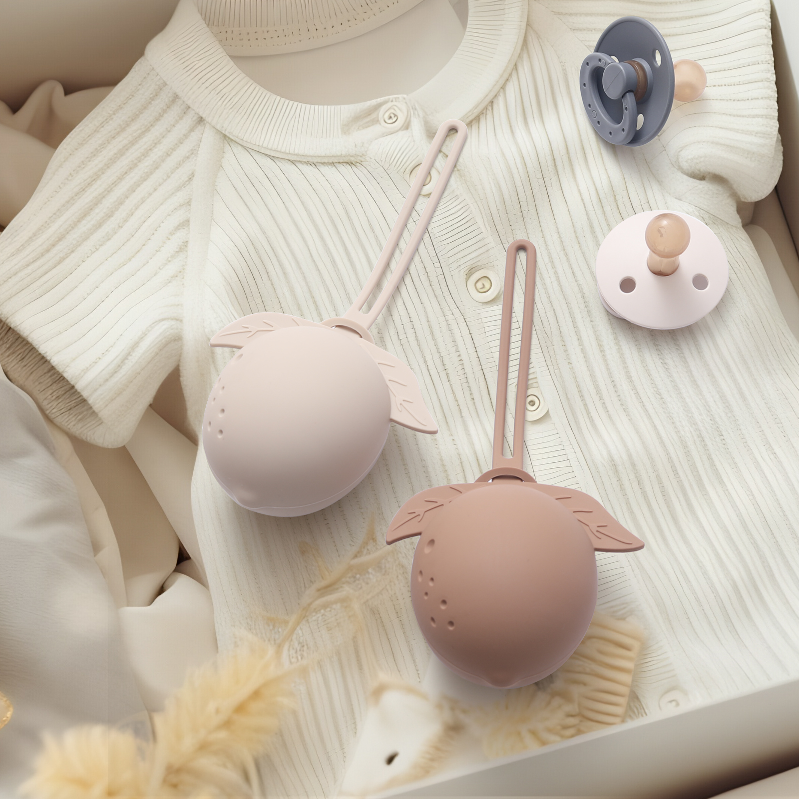 1 pièces mallette de rangement de sucette en Silicone pour bébé, conteneur de sucette au citron de conception monobloc, boîte de pochette de couverture de sucette Portable en Silicone