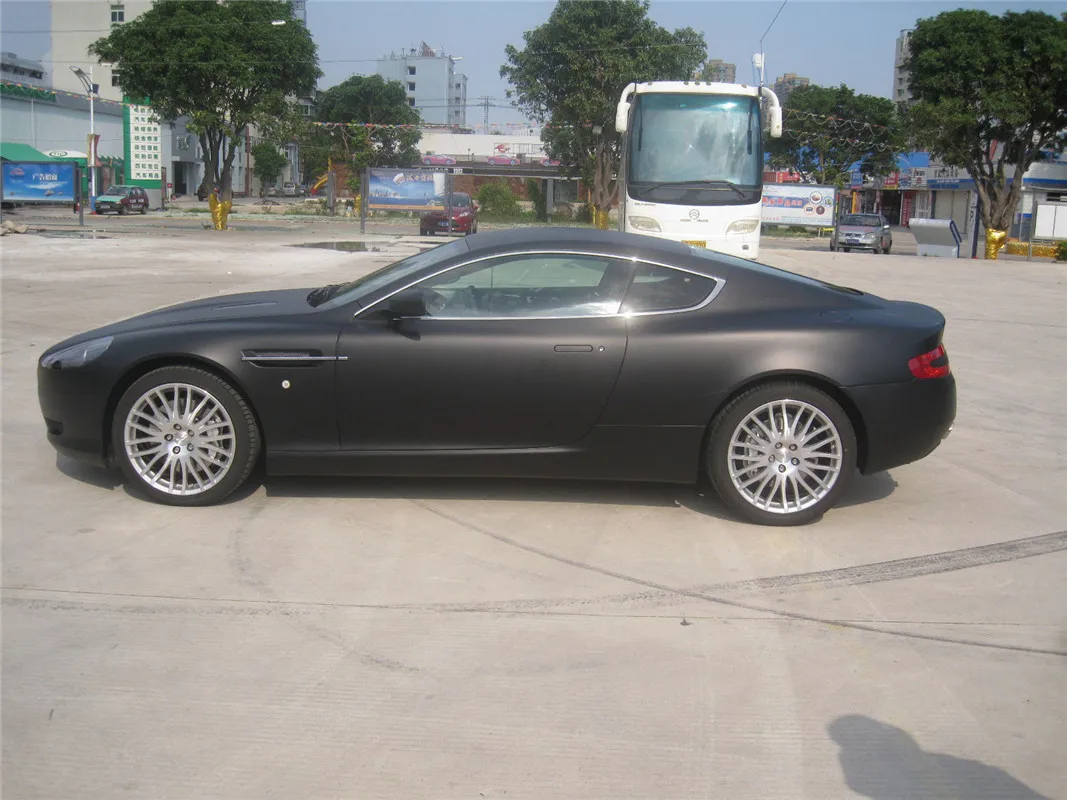 Matte สีดําไวนิลรถ Wrap ฟิล์มฟอยล์แผ่นสติกเกอร์รถ Decal Window Trim คอนโซลคอมพิวเตอร์
