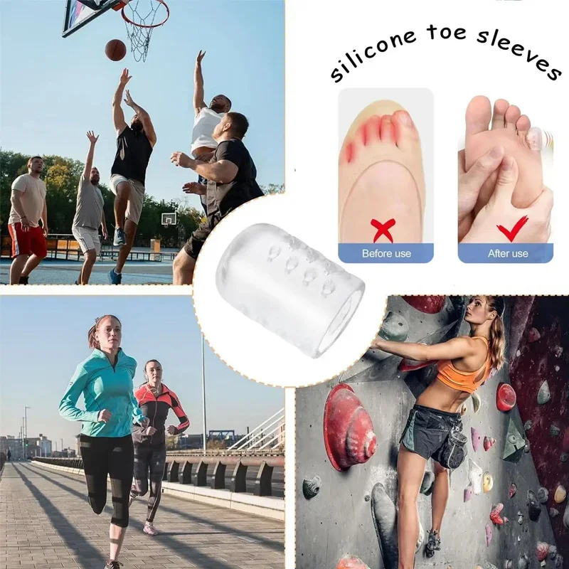 20 piezas, cómodas con protectores de dedos de silicona transparentes y transpirables de alta elasticidad, evitan ampollas, callos y maíz