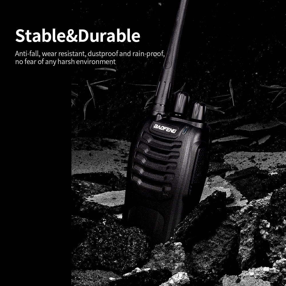 2 pièces BAOFENG BF-888S UHF 400-470MHz FM Transcsec Rechargeable Radio Bidirectionnelle Portable Déterminer Walperforé Talkie Longue Distance