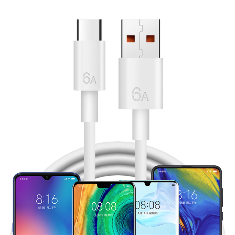 Супербыстрый зарядный кабель USB Type-C 6A для Huawei Honor Xiaomi Redmi OPPO VIVO realme iQOO, быстрое зарядное устройство для телефонов Android, кабель 2 м