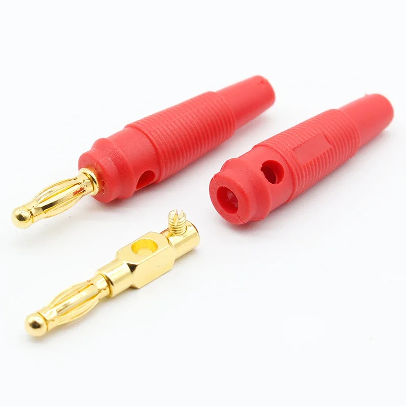 4 Mới 4Mm Phích Cắm Bằng Đồng Nguyên Chất Mạ Vàng Nhạc Cáp Loa Dây Pin Chuối Cắm Cổng Kết Nối
