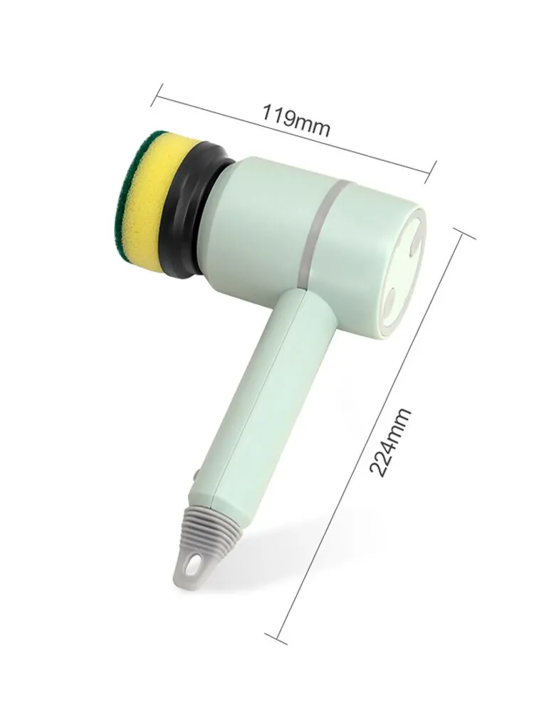 แปรงทำความสะอาดไฟฟ้าอเนกประสงค์ USB ชาร์จได้เครื่องขัดหมุนไฟฟ้าเครื่องใช้ในครัวเรือนอุปกรณ์ทำความสะอาด