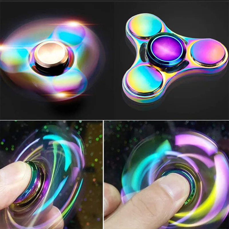 Metal Rainbow Fidget Spinner kolorowy EDC Hand Spinner zabawka przeciwlękowa dla dzieci dorosłych łagodzi stres Finger Spinner prezenty