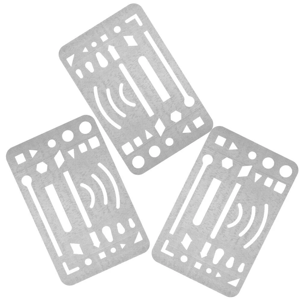 3 Pcs Erasing Shield Drawing Drafting Steel Template Stainless Metal Tool Craft Stencils Eraser Templates Circle Tools Geometric