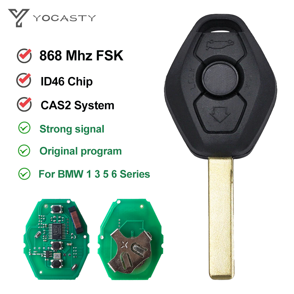 YOCASTY 3 Nút Cas2 Phím Remote 2 Đường Cho Xe BMW 1 3 5 6 Series Với HU92 Lưỡi Dao