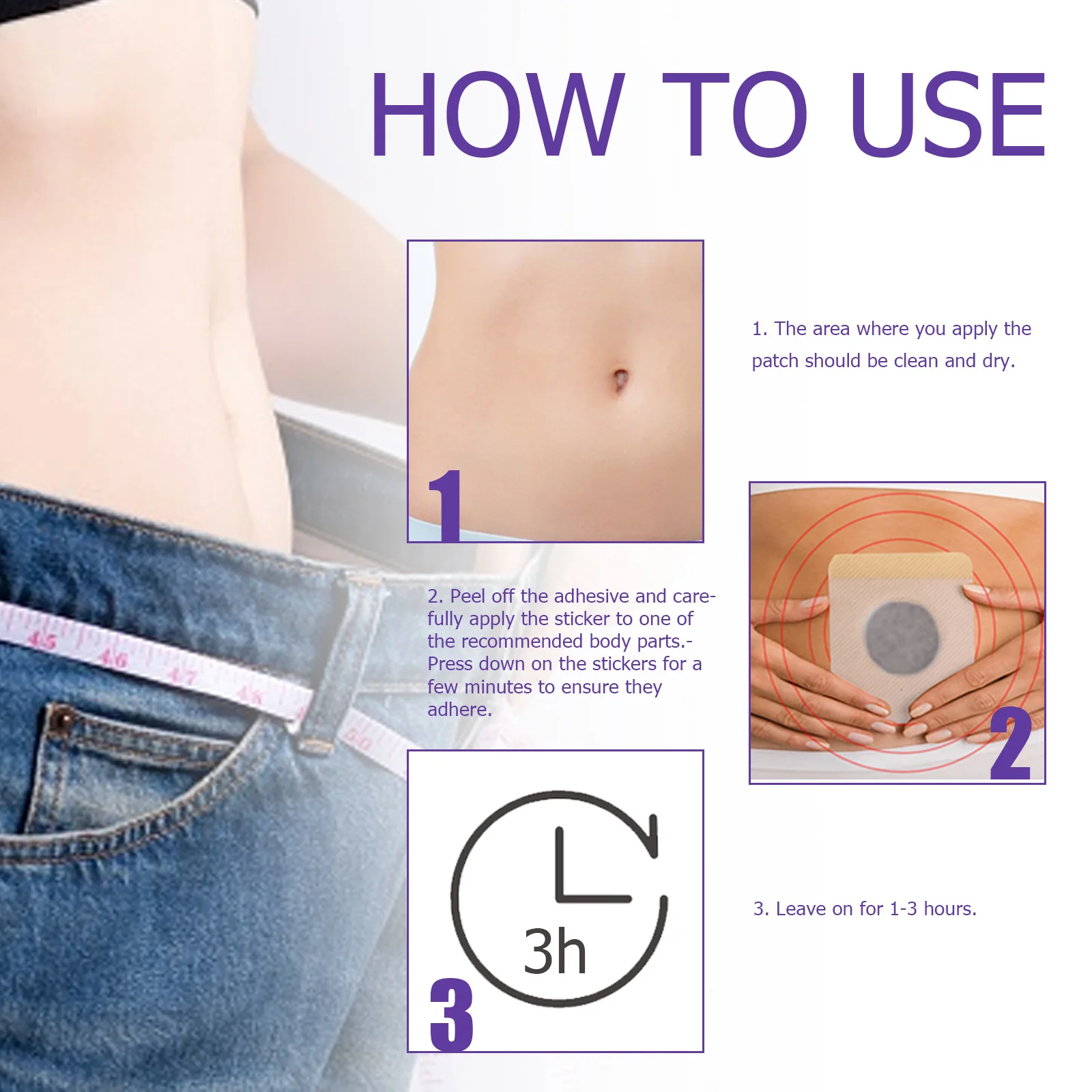 10/60 PCS Pack Slim Belly Patch Slimming Patch ลดน้ําหนักสติกเกอร์แพทช์กระชับสัดส่วน Wormwood Slimming สติกเกอร์