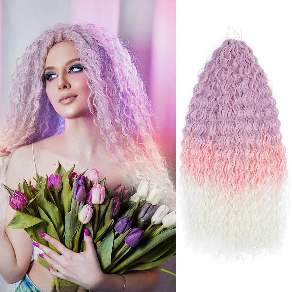 3 Stücke Ariel Curl Flechten Haarverlängerungen 22 30 Zoll Wasserwelle Twist Häkeln Haar Synthetische Häkeln Zöpfe Ombre Braun Afro Locken