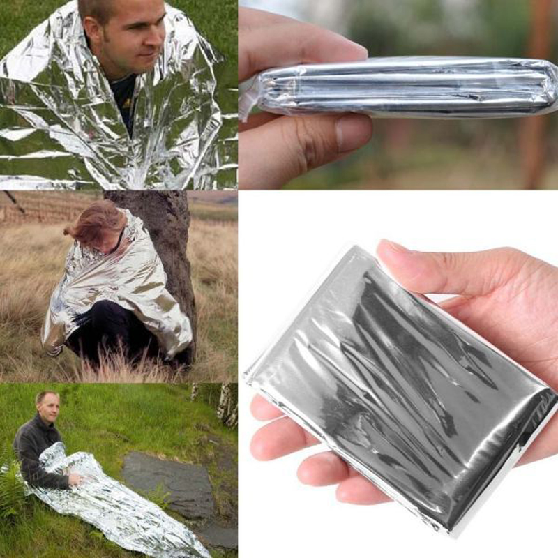 Couverture émergente Mylar thermique, Kit de premiers secours pour survie en plein air, feuille spatiale de sauvetage, camping, randonnée, alpiniste, sac anti-insectes, retenue de la chaleur
