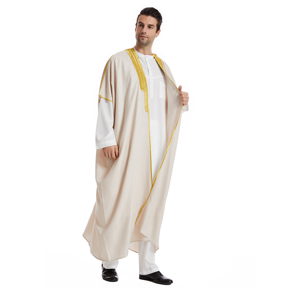 Bata tradicional Eid árabe para hombre, vestido musulmán, Kimono Dishdasha, ropa Islam de Dubái, Abayas sauditas, Abaya, Kaftan, Ramadán, Jubba Thobe