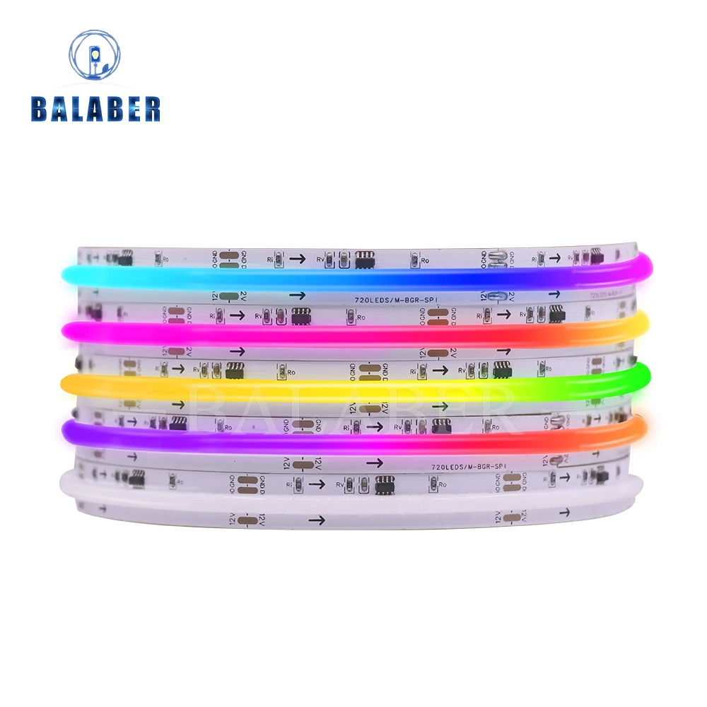 COB 720 576 SPI RGB IC tira de luz LED Ws2811 LED direccionables Color de sueño DC12V 24V WS2812b luces FOB FCOB de alta flexibilidad RA90