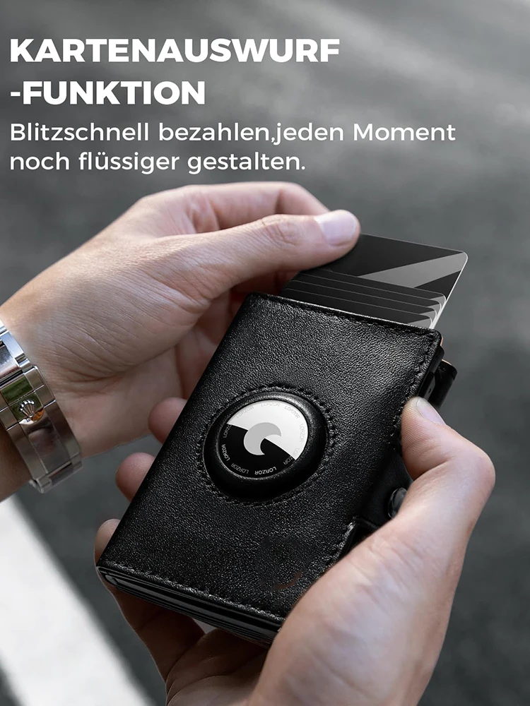 Men's RFID Blocking Wallet with Coin Pocket Airtag Wallet