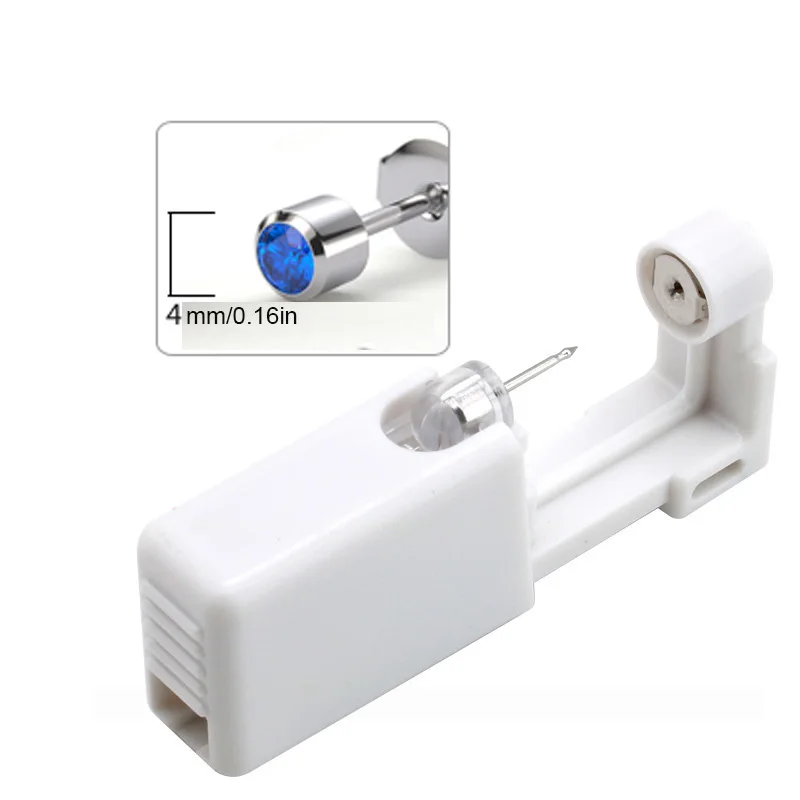 4MM 2PCS Disposable Sterile Ear Piercing Kit, Cartilage Tragus Helix Piercing Gun No Pain Piercer Tool Machine Set Stud Jewelry